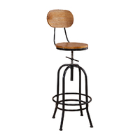 Industrial Bar Stools Kitchen Stool Wooden Barstools Swivel Vintage