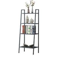 4 Tier Ladder Shelf Unit Bookshelf Bookcase Book Storage Display Rack Stand