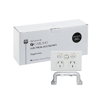 4C | Elegant Double Power Point 250V 10A with Extra Switch - 10 Pack with 10 FREE C-Clips