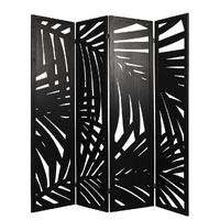 Andrew Room Divider Folding Screen Partition Multi Sizes Wood Blcak