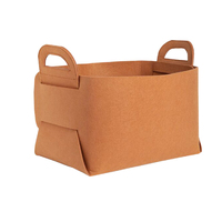 Coffee Foldable Felt Storage Portable Collapsible Bag Home Office Foldable Organiser with Carry Handles