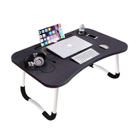 Portable Bed Table Adjustable Foldable Bed Sofa Study Table Laptop Mini Desk with Notebook Stand Cup Slot Home Decor