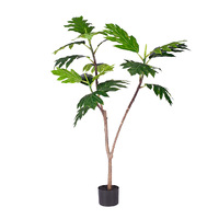 Artificial Natural Green Split-Leaf Philodendron Tree Artificial Tropical Indoor Plant Home Office Decor