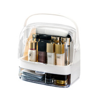 2 Tier Countertop Makeup Cosmetic Storage Organiser Skincare Holder Jewelry Storage Box with Handle