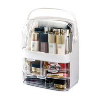 3 Tier Countertop Makeup Cosmetic Storage Organiser Skincare Holder Jewelry Storage Box with Handle
