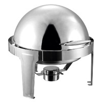 6L Stainless Steel Chafing Food Warmer Catering Dish Round Roll Top