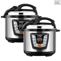 2X Stainless Steel Electric Pressure Cooker Nonstick 1600W