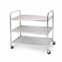 Stainless Steel Kitchen Dinning Food Cart Trolley Utility Round