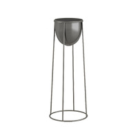 Round Wire Metal Flower Pot Stand with Black Flowerpot Holder Rack Display