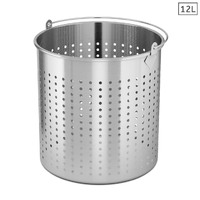 18/10 Stainless Steel Perforated Stockpot Basket Pasta Strainer with Handle