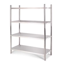 Stainless Steel 4 Tier Kitchen Shelving Unit Display Shelf Home Office