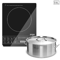 Electric Smart Induction Cooktop and Stainless Steel Stockpot