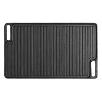 45cm Rectangular Cast Iron Portable Fry BBQ Grill Plate Cooking Pan Tray with Handle