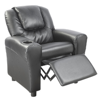 PU Leather Kids Recliner with Drink Holder.