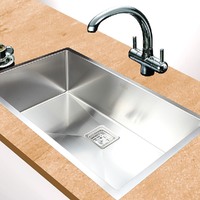 Handmade 1.5mm Stainless Steel Undermount / Topmount Kitchen Sink with Square Waste