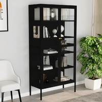 Display Cabinet 90x40x180 cm Steel and Tempered Glass