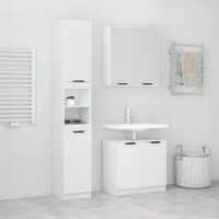 3 Piece Bathroom Cabinet Set Engineered Wood
