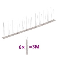 Stainless Steel Bird & Pigeon Spikes Set of 6 3 m