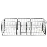 Dog Playpen Panels Steel Black