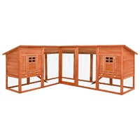 Outdoor Rabbit Hutch with Run Solid Fir Wood