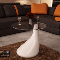 Coffee Table with Round Glass Top
