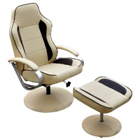 Armchair with Footrest Faux Leather