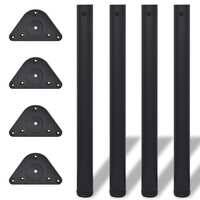 Adjustable Table Legs 4 pcs Black