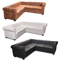 Kallora Chesterfield Corner Sofa 5-Seater Artificial Leather