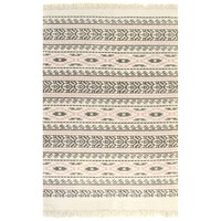 Kilim Rug Cotton with Pattern Grey/Pink