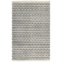 Kilim Rug Cotton with Pattern Black/White