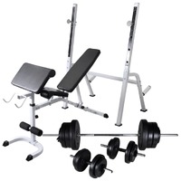 Workout Bench with Weight Rack Barbell and Dumbbell Set Exercise Benches Range 2
