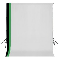 Photo Studio Kit with 3 Cotton Backdrops Adjustable Frame