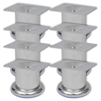 Suwanee Round Sofa Legs 8 pcs Chrome