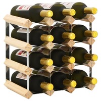 Wine Rack for Bottles Solid Pinewood