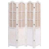 Blackpool Room Divider White 105x165 cm Fabric