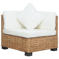 Sofa with Cushions Natural Rattan