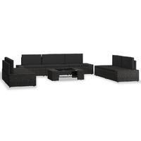 8 Piece Garden Lounge Set Poly Rattan