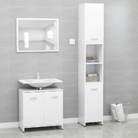 3 Piece Bathroom Furniture Set Engineered Wood