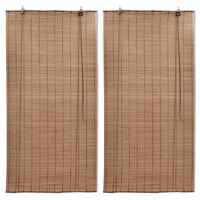 Bamboo Roller Blinds 2 pcs Brown