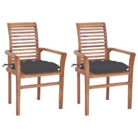 Dining Chairs with Cushions Solid Teak Wood