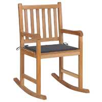 Rocking Chair with Cushion Solid Teak Wood
