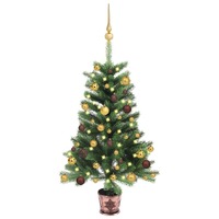 Artificial Christmas Tree with LEDs&Ball Set Green