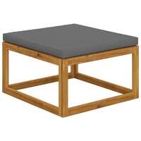 Footrest with Cushion Solid Acacia Wood