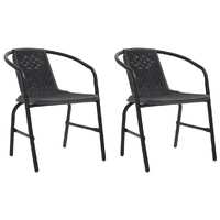 Garden Chairs Plastic Rattan and Steel 110 kg
