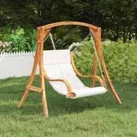 Swing Chair with Cushion Bent Wood with Teak Finish