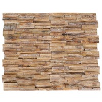 3D Wall Cladding Panels 10 pcs Solid Teak Wood