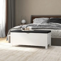Storage Box with Cushion 105x40x45 cm Engineered Wood