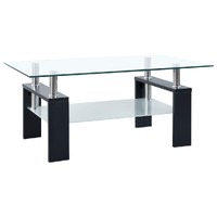 Coffee Table and Transparent 95x55x40 cm Tempered Glass
