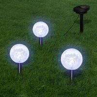 Solar Bowl LED Garden Lights with Spike Anchors & Solar Panel