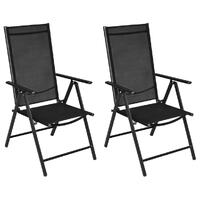 Folding Garden Chairs Aluminium and Textilene